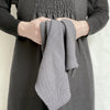 pearl knit hand towel- charcoal