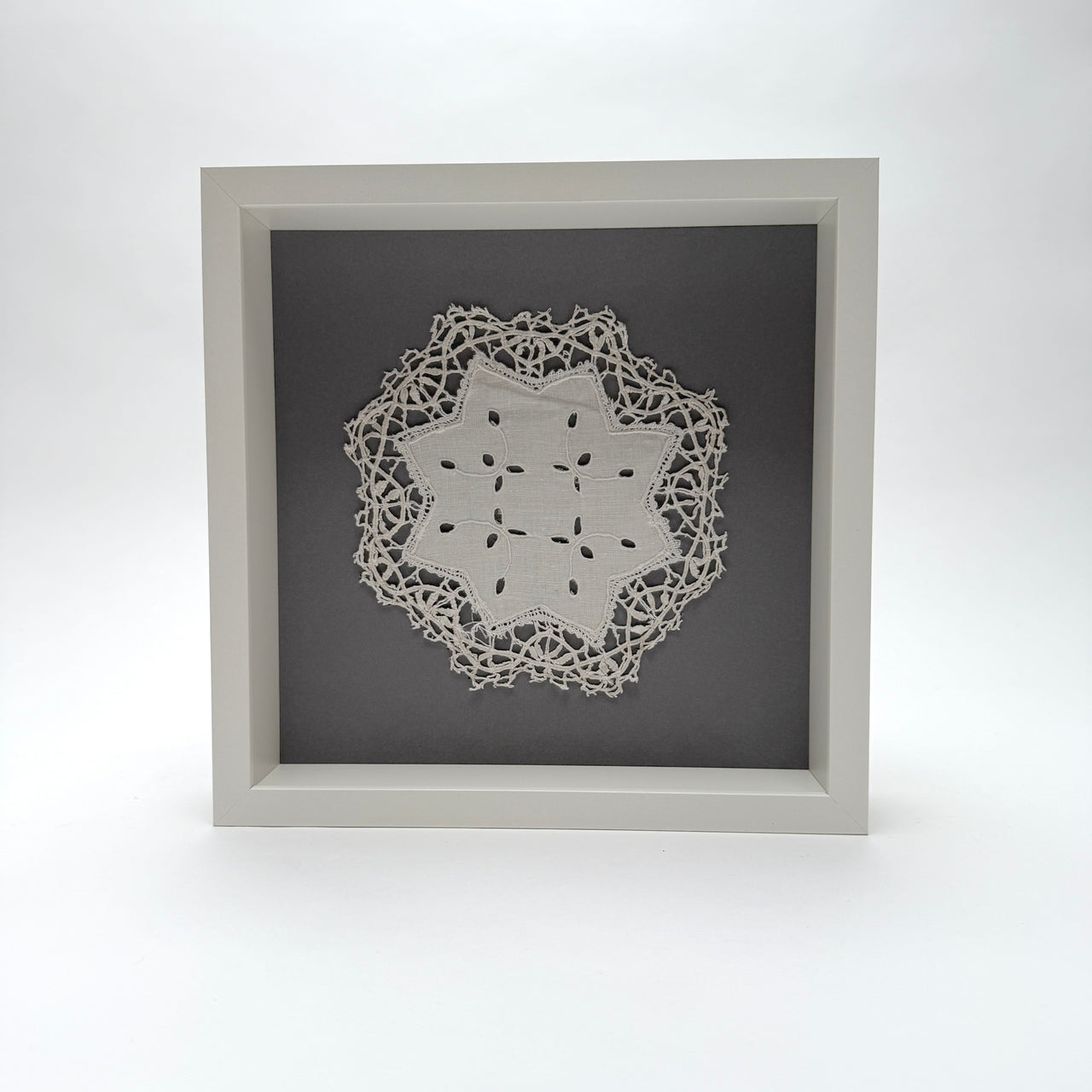 framed lace doilies
