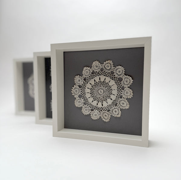 framed lace doilies