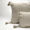 linen pillow with tassels