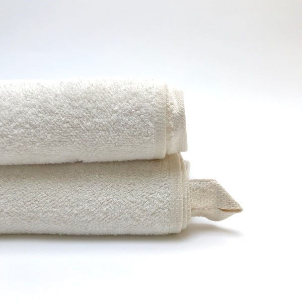 linen terry wash cloth - cream