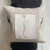 linen botanical pillow - oatmeal