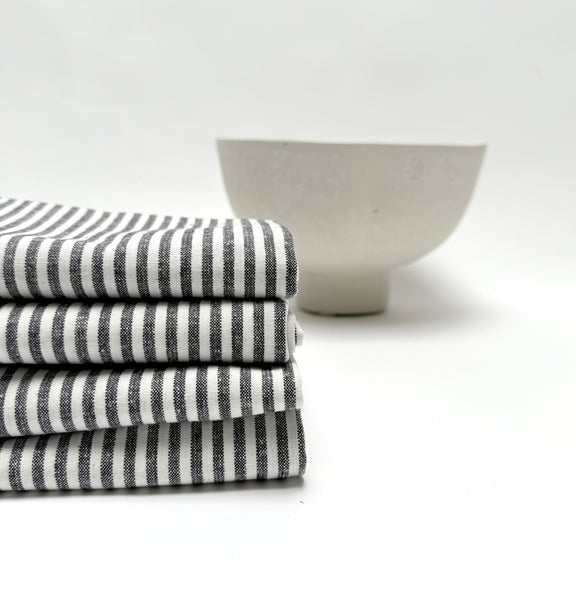 ticking tea towels- hemp and cotton