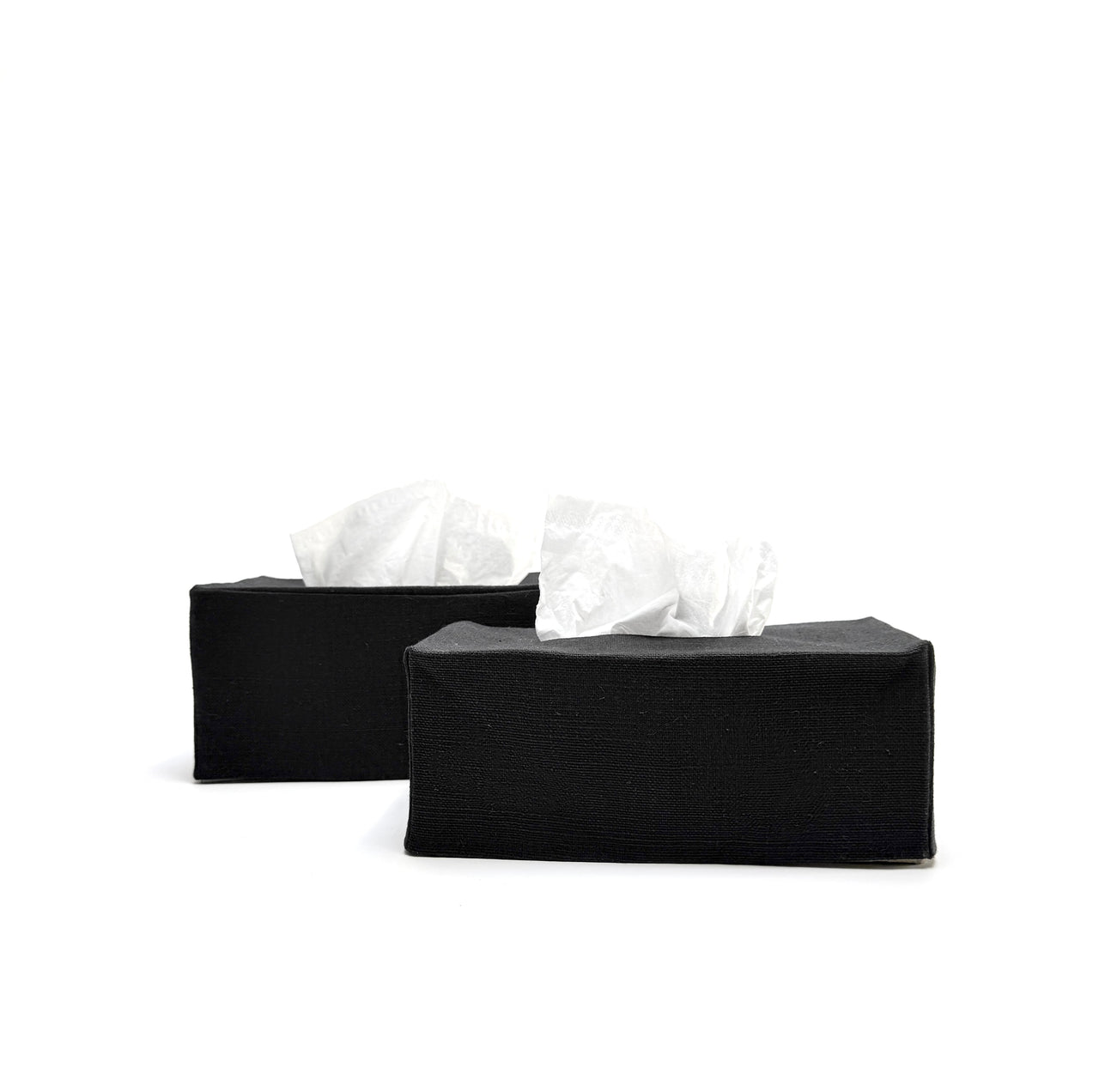 deep linen tissue cover- black and charcoal