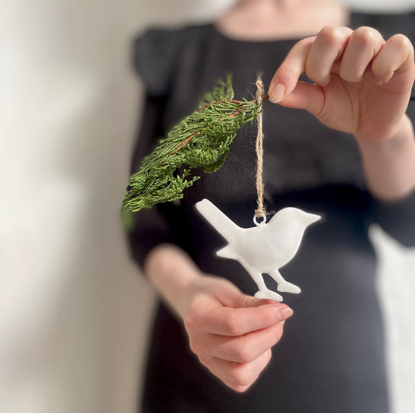 enamel bird ornament