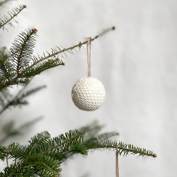 knit ball ornament