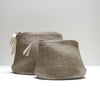 oval bottomed case - raw linen