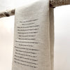 linen towel with proust questionnaire (dark)