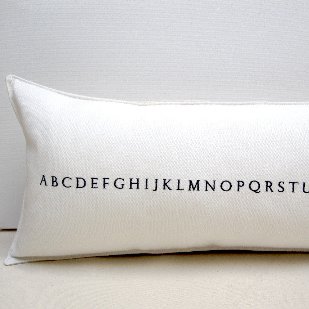 alphabet pillow - white