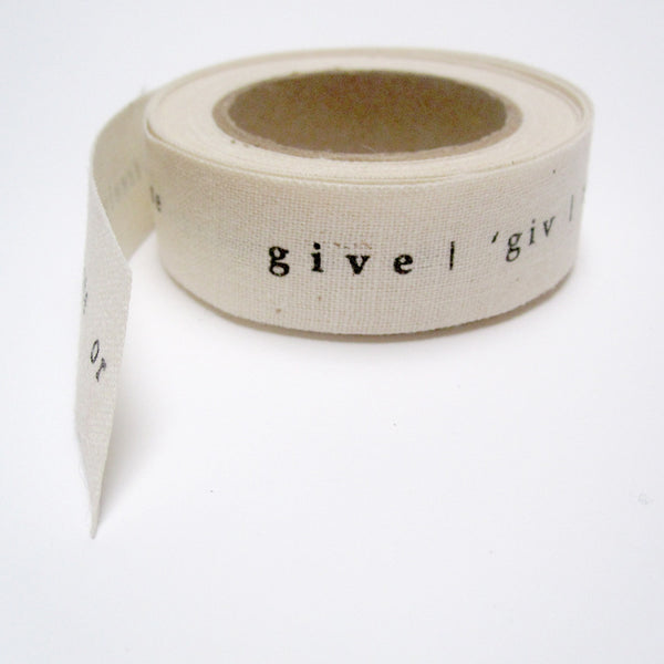 printed give ribbon