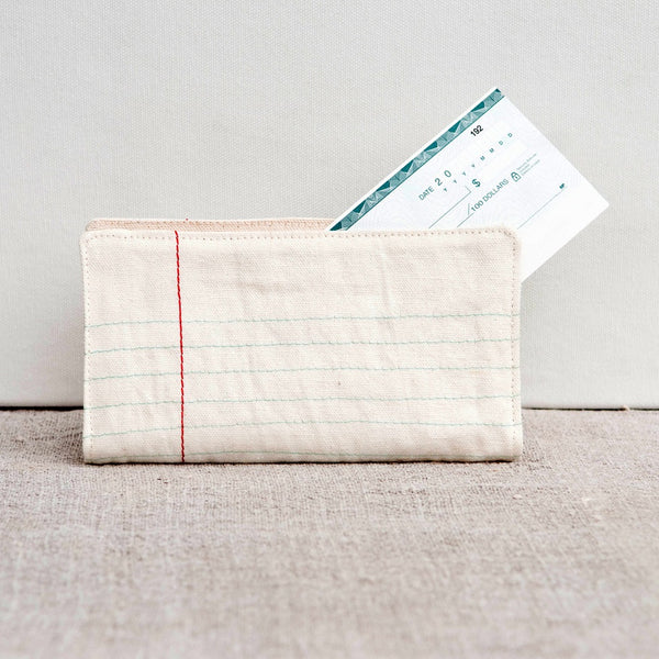 lined paper cheque book cover