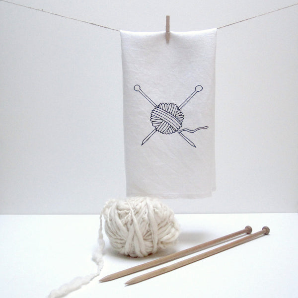 knitting tea towel