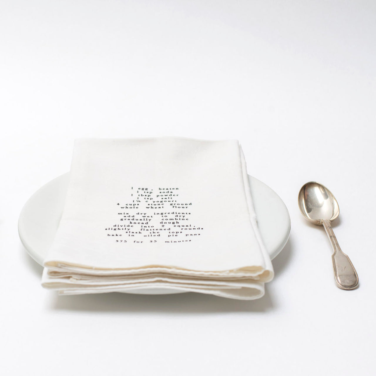 vintage damask napkins with recipe