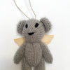 knit bear with wings- grey