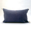 velvet pillow with pom poms (slate)
