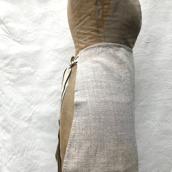 vintage linen half apron