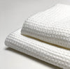 white linen waffle towels