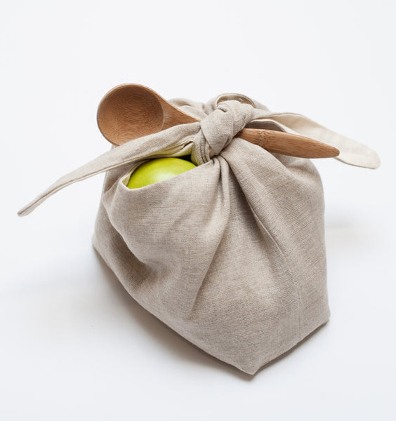 wrapping bag - oatmeal linen